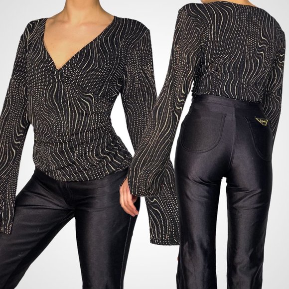 J.B.S. Ltd Vintage Funky Bell Sleeve Top - Picture 3 of 4